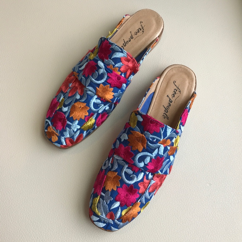 Free People Floral Brocade At Ease Embroidery Mule